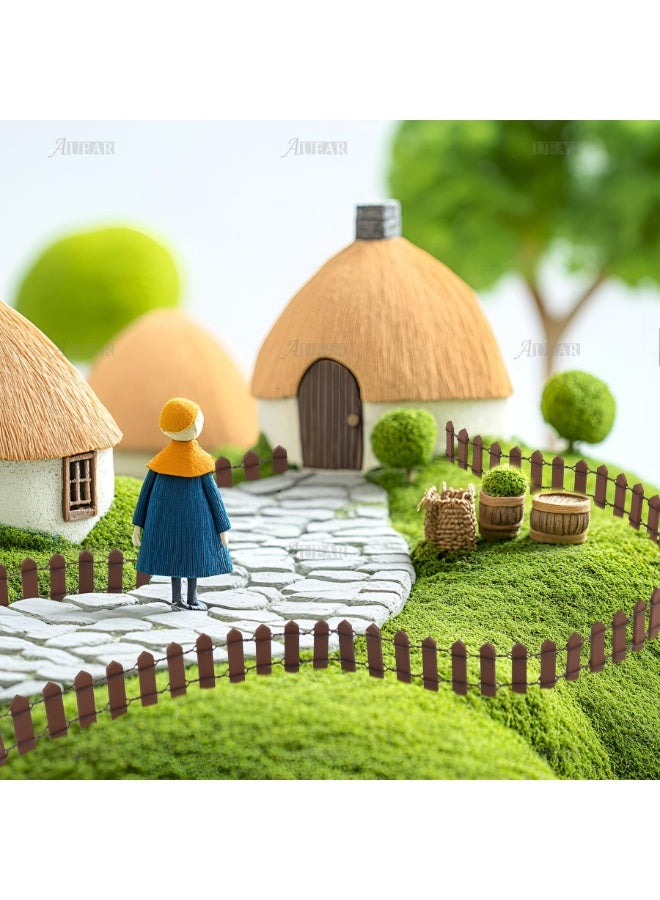 2 Pack 35 Inch Mini Fairy Garden Fence, 90 x 3 CM Wooden Decorative Picket for DIY Crafts Projects, Brown Wooden Ornament, Ideal for Garden Decorations and Miniature Scenery - Image 3