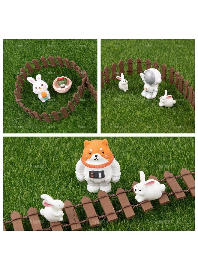 2 Pack 35 Inch Mini Fairy Garden Fence, 90 x 3 CM Wooden Decorative Picket for DIY Crafts Projects, Brown Wooden Ornament, Ideal for Garden Decorations and Miniature Scenery - Image 5