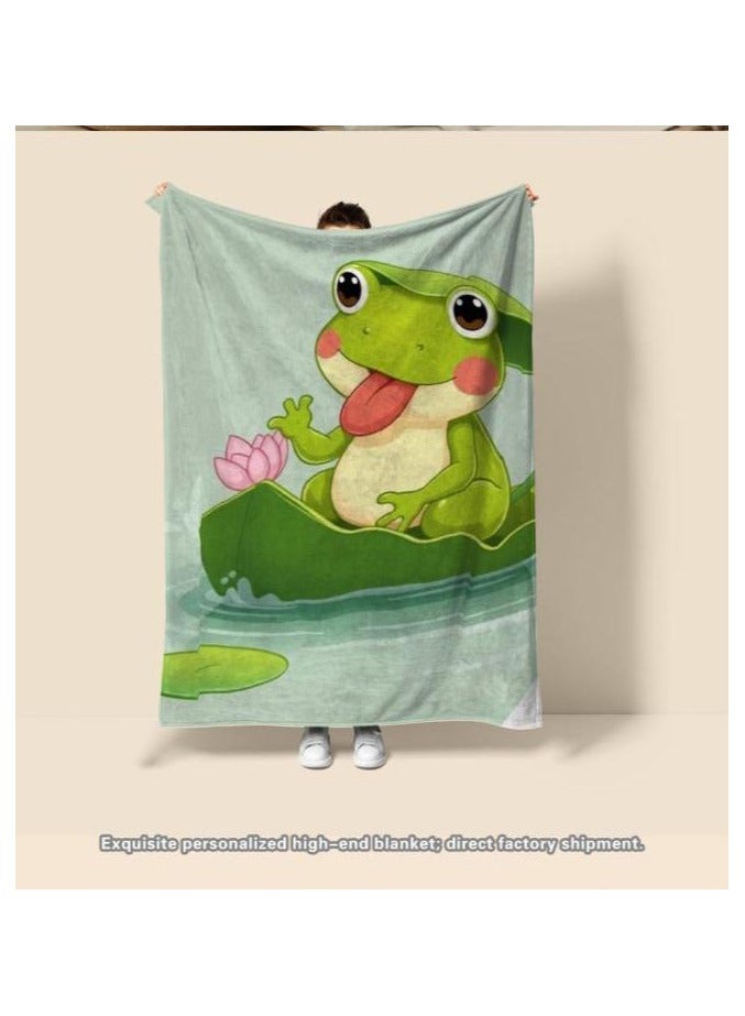 general Children's or student cartoon flannel thin blanket (warm and comfortable, suitable for sleep, games) 100cm*150cm - 1072 - Image 1