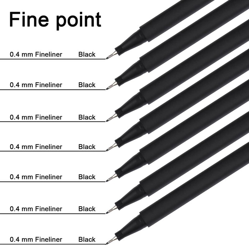 ديفيكل أقلام ديفيكل لتدوين اليوميات والتخطيط، أقلام ملونة سوداء، مجموعة 24 قلمًا بنقطة دقيقة 0.4 ملم، أقلام تحديد دقيقة، أقلام رسم لتدوين اليوميات، تدوين الملاحظات، التقويم، التلوين للكبار، صنع القصاصات. - Image 3