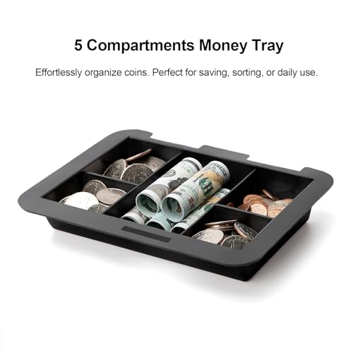 Jssmst Cash Box with Money Tray and Combination Lock - Secure Medication Lock Box for Home and Office Use, 7.87'' x 6.3'' x 3.54'' - Durable and Reliable Security Solution - Image 3