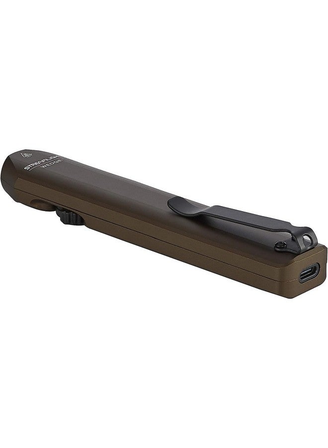 مصباح يدوي Streamlight 88811 Wedge 300-Lumen Slim Everyday Carry، يتضمن كابل USB-C، وحزام، وCoyote