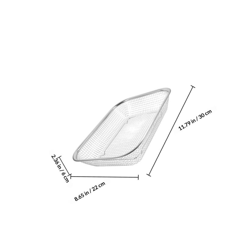 Stainless Steel Kitchen Sink Colander Basket Medium 30x22x6cm Multipurpose Fruit and Vegetable Draining Strainer for Home Cooking - Image 3