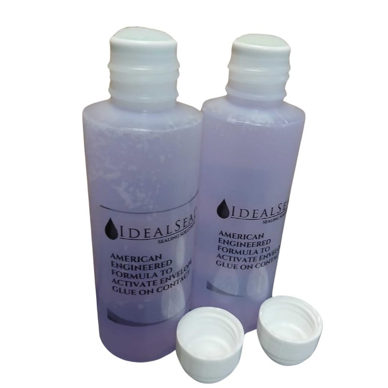IDEALSEAL Envelope Moistener (120 ML) (3600 Envelopes) E-Z Seal Compatible 4 oz. Dabber Bottle of Sealing Solution PB Sealing Solution 601-7 Postage Stamp Envelope Seal (2 Bottles, Purple) - Image 1