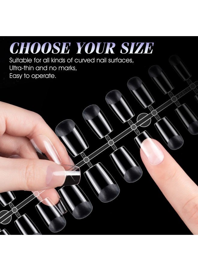 Gelike EC Soft Gel Full Cover Nail Tips Kit for Soak Off Nail Extensions, 240Pcs Soft Clear Short Square Gelly Tips Pre-buff PMMA False Press on Nail Tips, 12 Sizes - Image 2