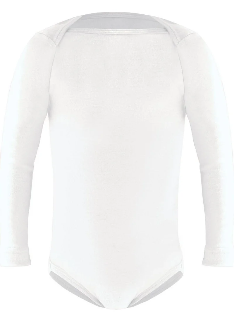 Blackspade 1251 Unisex Kids White 2 Piece Long Sleeve Thermal Snap-On Bodysuit