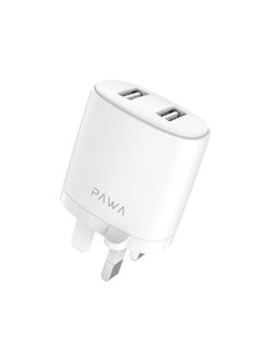 Pawa Auto-ID Wall Charger 2.4A UK with Lightning Cable / Portable & Elegant / Secure and saturated / Wide Compatibility - White  - Image 2