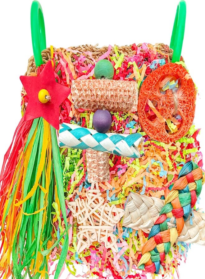 Tyotrbs Parakeet Toys, Bird Toy Conure Grass Mat Budgie Shredder Hanging Set Cockatiel Foraging Toys Parrot Climbing Wall Toy Lovebird Cage Accessories for Small Birds - Image 1