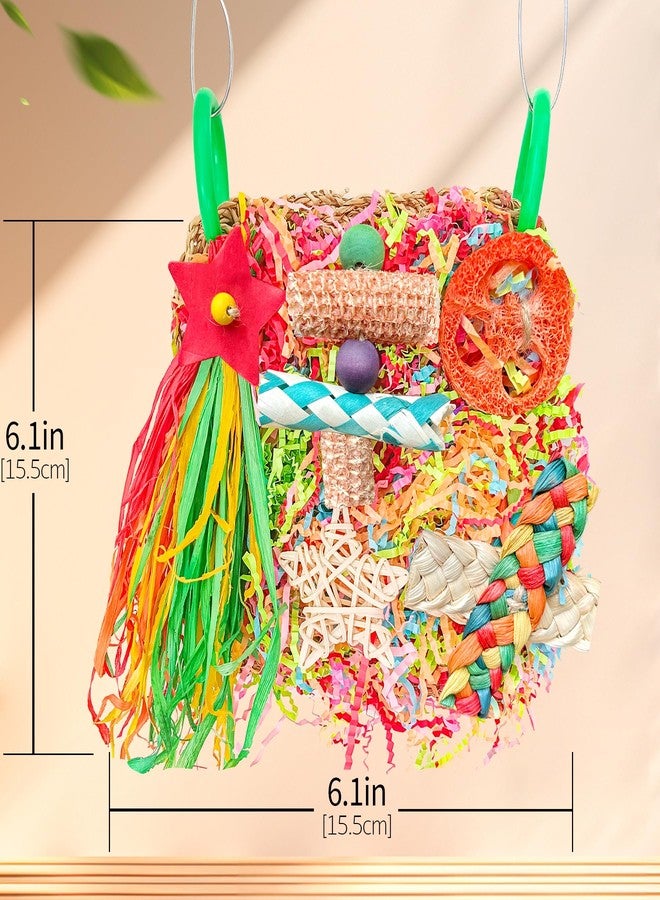 Tyotrbs Parakeet Toys, Bird Toy Conure Grass Mat Budgie Shredder Hanging Set Cockatiel Foraging Toys Parrot Climbing Wall Toy Lovebird Cage Accessories for Small Birds - Image 4