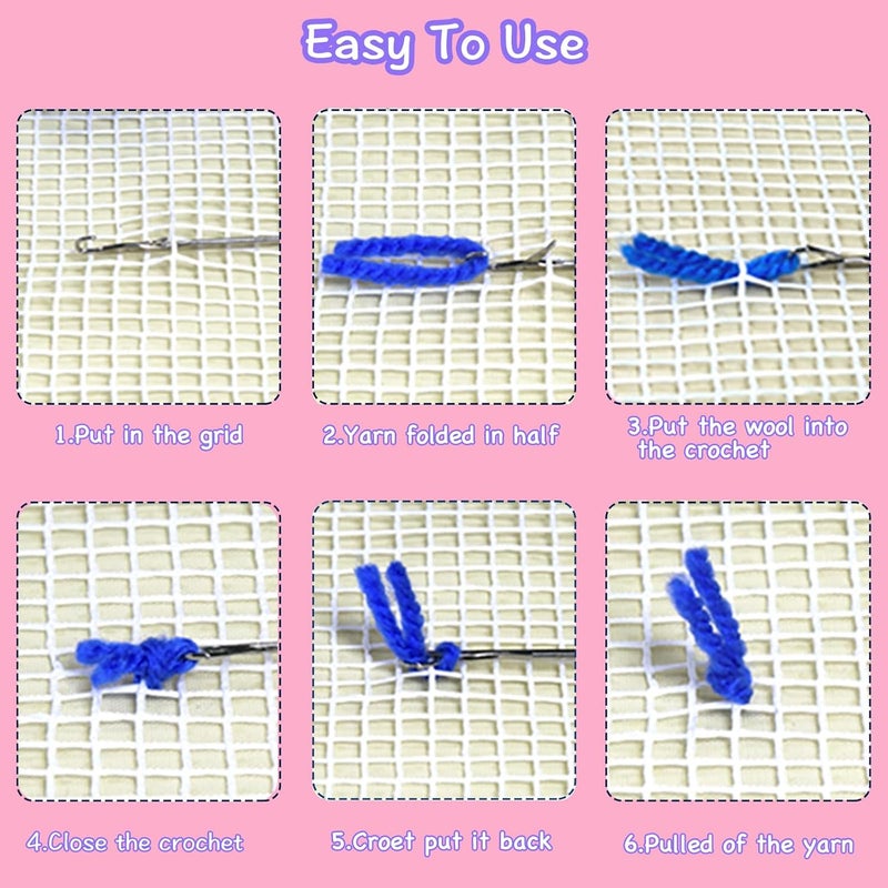 LAPATAIN Latch Hook Kits for DIY Throw Pillow Cover,American Flag Eagle Pattern Needlework Cushion Cover Hand Craft Crochet for Great Family 17X17inch - Image 5