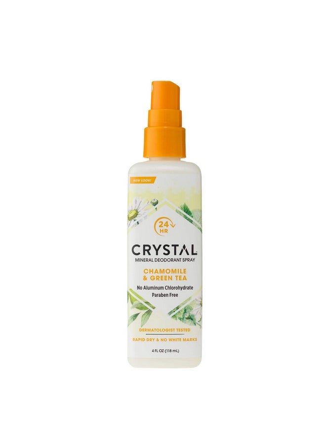 CRYSTAL ESSENCE Mineral Deodorant Spray, Chamomile & Green Tea 4 Oz (Pack Of 12)  - Image 1