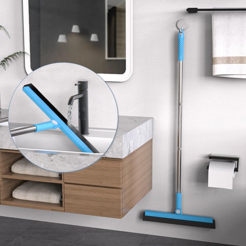 KOLLIEE Floor Squeegee Adjustable 59'' Long Handle Professional Floor Squeegee with Hook Water Squeegee Foam Blade for Concrete Floor Tile Pet Hair Floor Wiper - Image 5