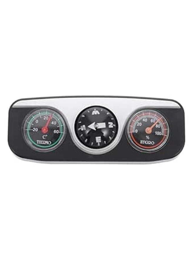 Black Sphere Car Compass Thermometer Hygrometer Dashboard Mount Auto Accessory - Image 1