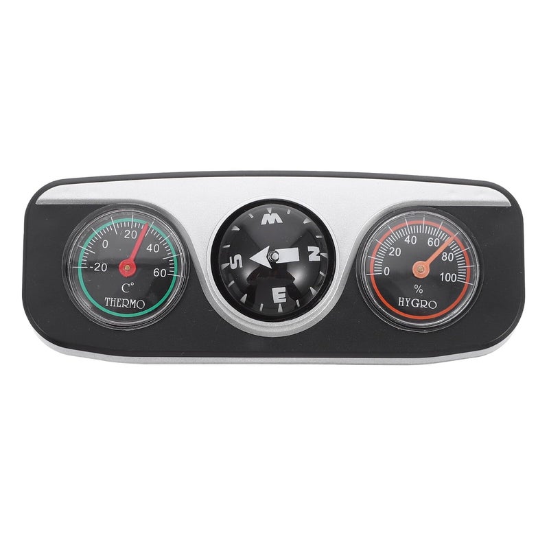 Black Sphere Car Compass Thermometer Hygrometer Dashboard Mount Auto Accessory - Image 2