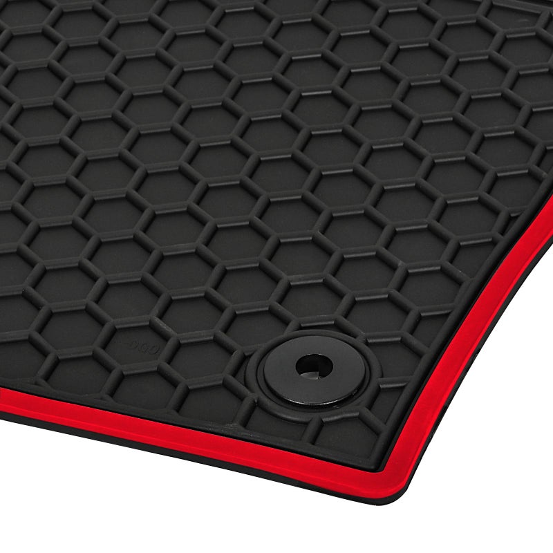 Matericuo Car Floor Mats Custom Fit for Volkswagen VW Jetta 2010-2018 Sedan Black Red Rubber Auto Liner Mats All Weather Protection Heavy Duty Odorless - Image 4