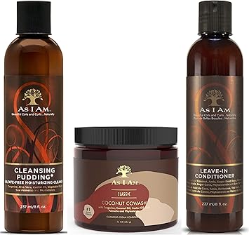 As I Am Cleansing Pudding 237ml Coconut CoWash 454g Leave in Conditioner 237ml - Image 1