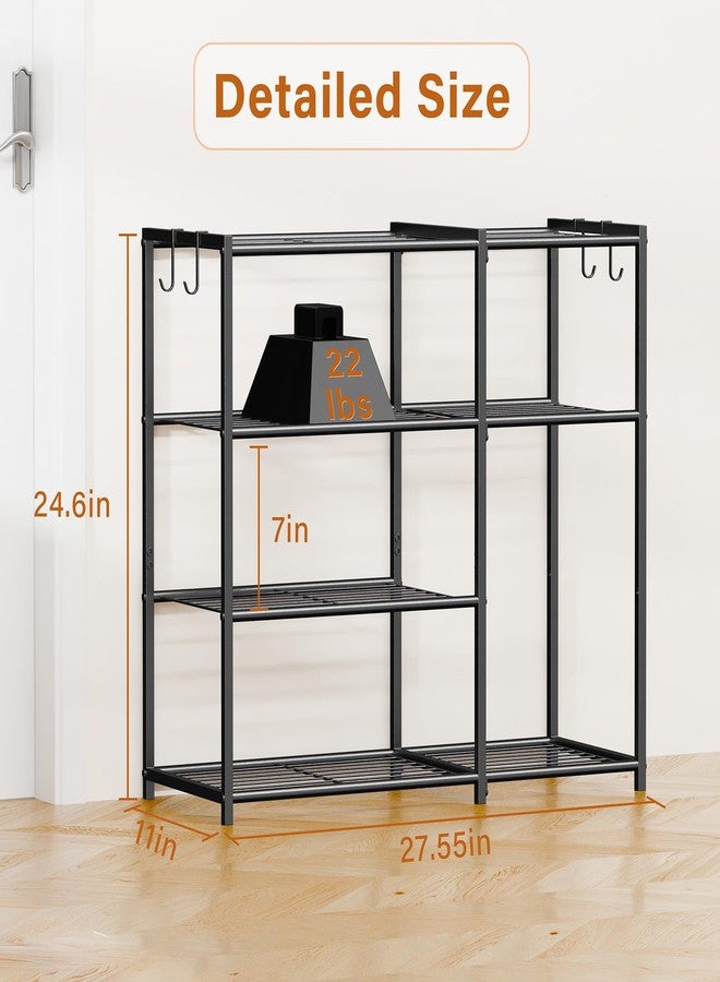 Neracking 4-Tier Metal Shoe Rack for Entryway, Heavy Duty Shoe Organizer for Closet and Garage, Sturdy Free Standing Shoe Shelf Storage with Tall Boot Space, Space Saving, Black - Image 4