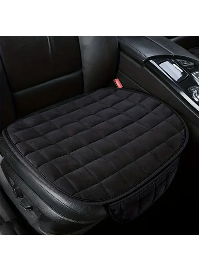 Coffee Plaid Car Seat Cover Non Slip All Season Soft Comfort Padded Surface Easy Clean - Image 2