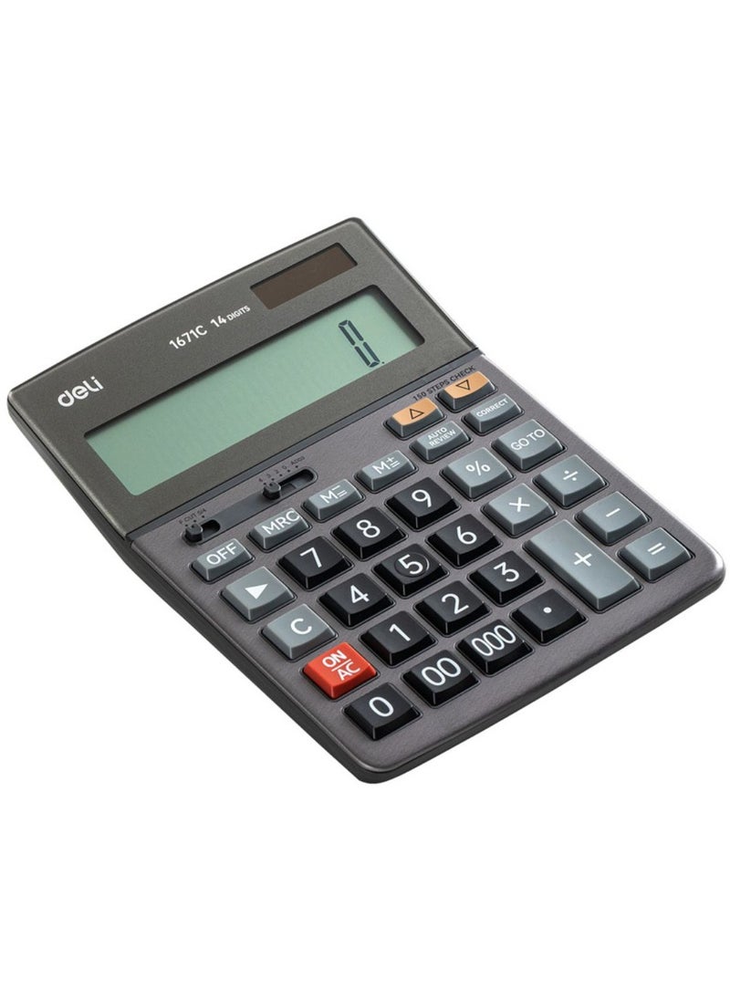 Deli Deli E1671C 16-Digit Dual Power Calculator with 120-Step Check & 3-Year Warranty  - Image 1