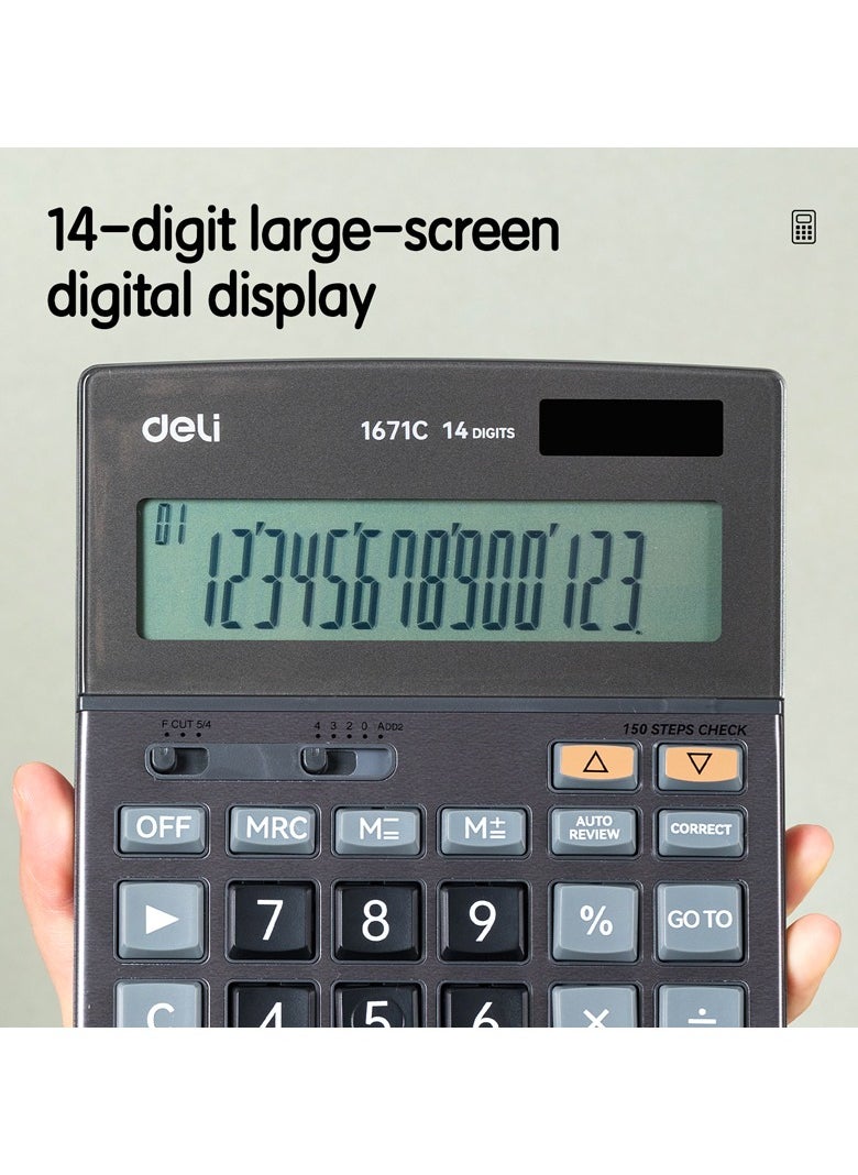 Deli Deli E1671C 16-Digit Dual Power Calculator with 120-Step Check & 3-Year Warranty  - Image 4