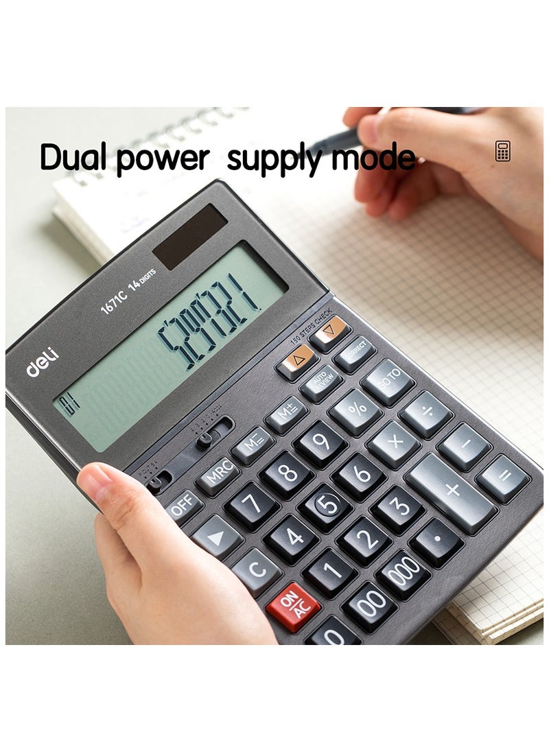 Deli Deli E1671C 16-Digit Dual Power Calculator with 120-Step Check & 3-Year Warranty  - Image 5