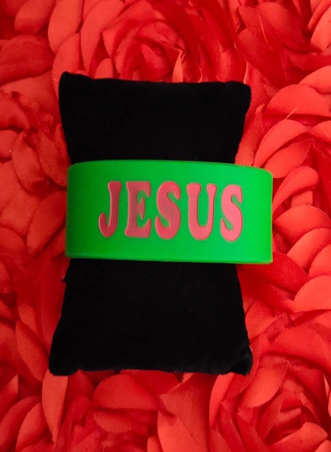 M Men Style Religious Catholic Jewelry Alphabet Jesus Green Selecone Bracelet For Men And Women - Image 4