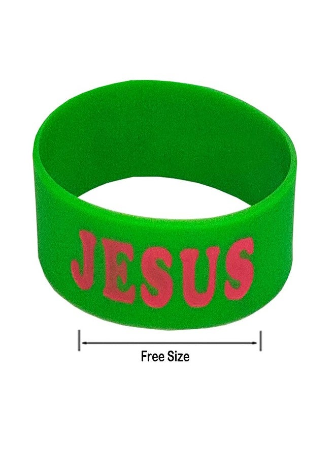 M Men Style Religious Catholic Jewelry Alphabet Jesus Green Selecone Bracelet For Men And Women - Image 2