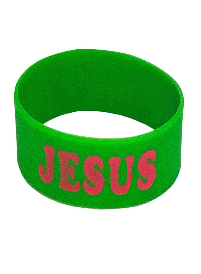M Men Style Religious Catholic Jewelry Alphabet Jesus Green Selecone Bracelet For Men And Women - Image 1