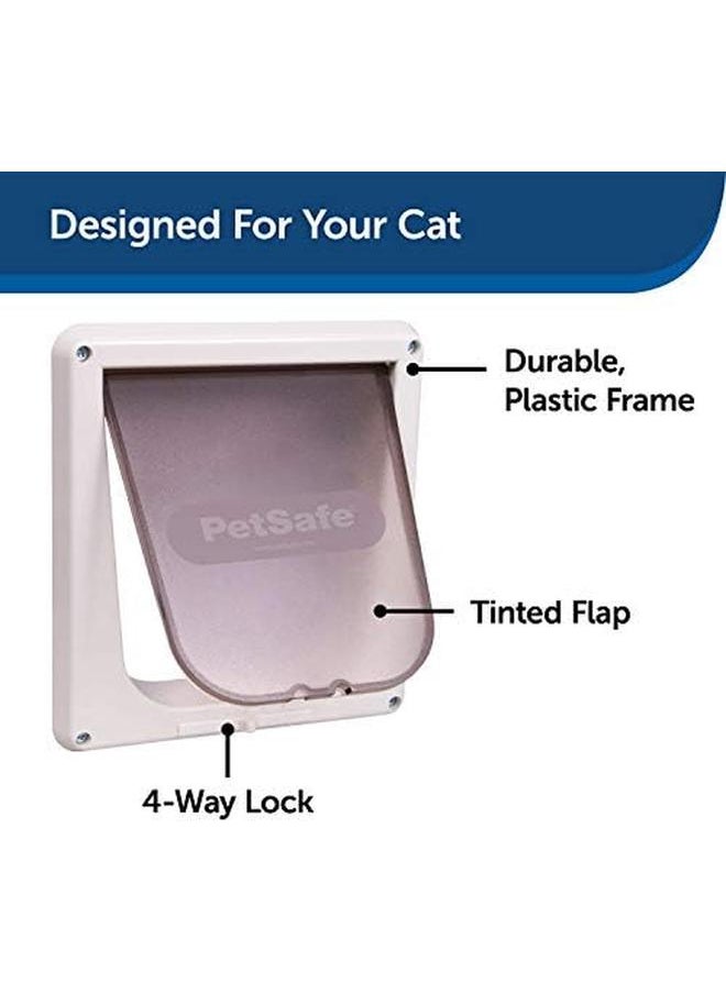 PetSafe باب قطة داخلي قفل 4 اتجاهات باب حيوانات أليفة داخلي مع ستارة باب خصوصية ملونة لصندوق فضلات قطة أو مغذي حيوانات أليفة مع قفل باب مدمج إطار باب متين مجموعة أدوات تركيب سهلة الإدارة  - Image 3