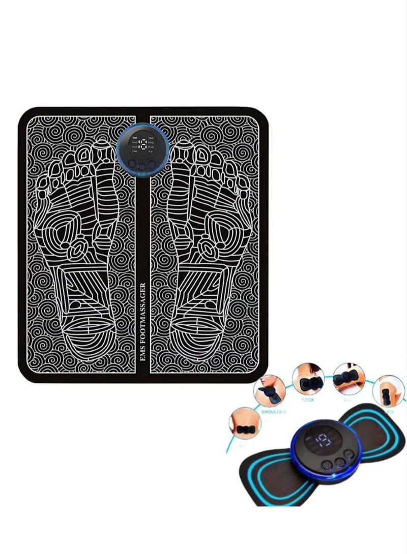 Generic Foot Massager Cushion + Mini Device Shoulder Back Relaxation Feet Home Office Use Portable Electric Massager Cushion  - Image 1