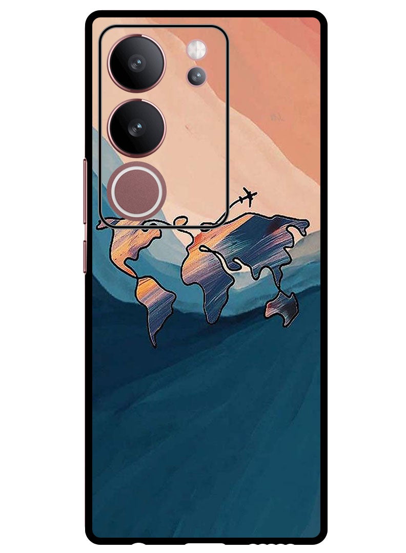 Theodor Protective Case Anti Scratch Shock Proof Bumper Cover For Vivo S17 - S17 Pro World Map Colored - Image 1