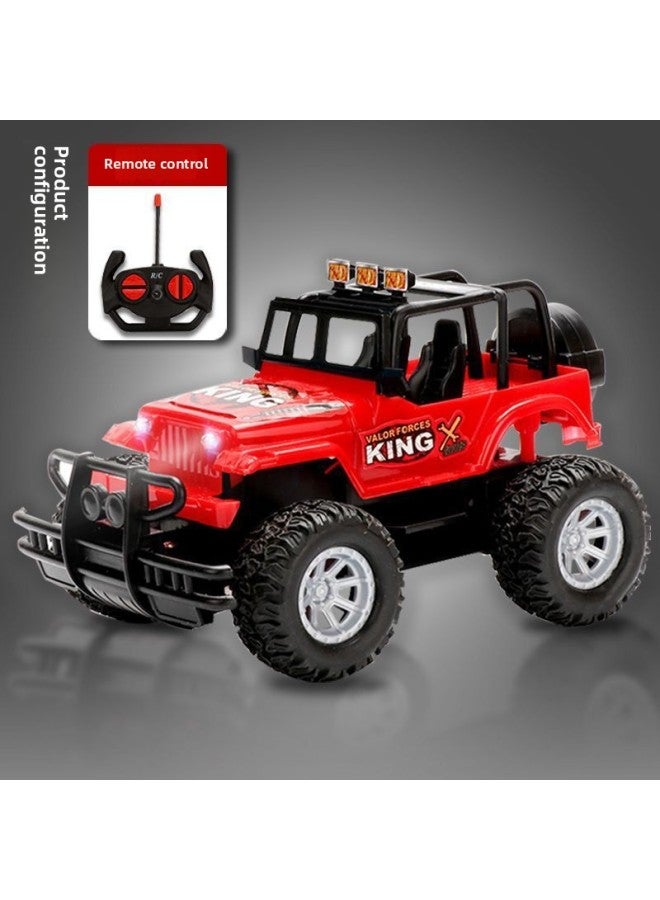 Remote Control Car Off-Road Vehicle Rechargeable Climbing Car Remote Control Car Electric Children's Toy Car Little Boy-Color:Off-road Vehicle 【battery Version】 Red-Proportion:【no Battery】 Only The Remote Control Follows The Car