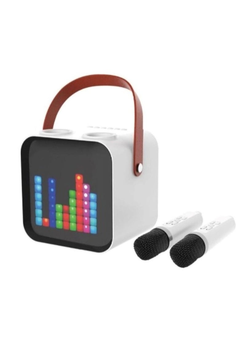 SPEAKER Portable Wireless  Speaker with Bluetooth Colorful LED Light with 2 Microphones Singing Speaker - Image 4