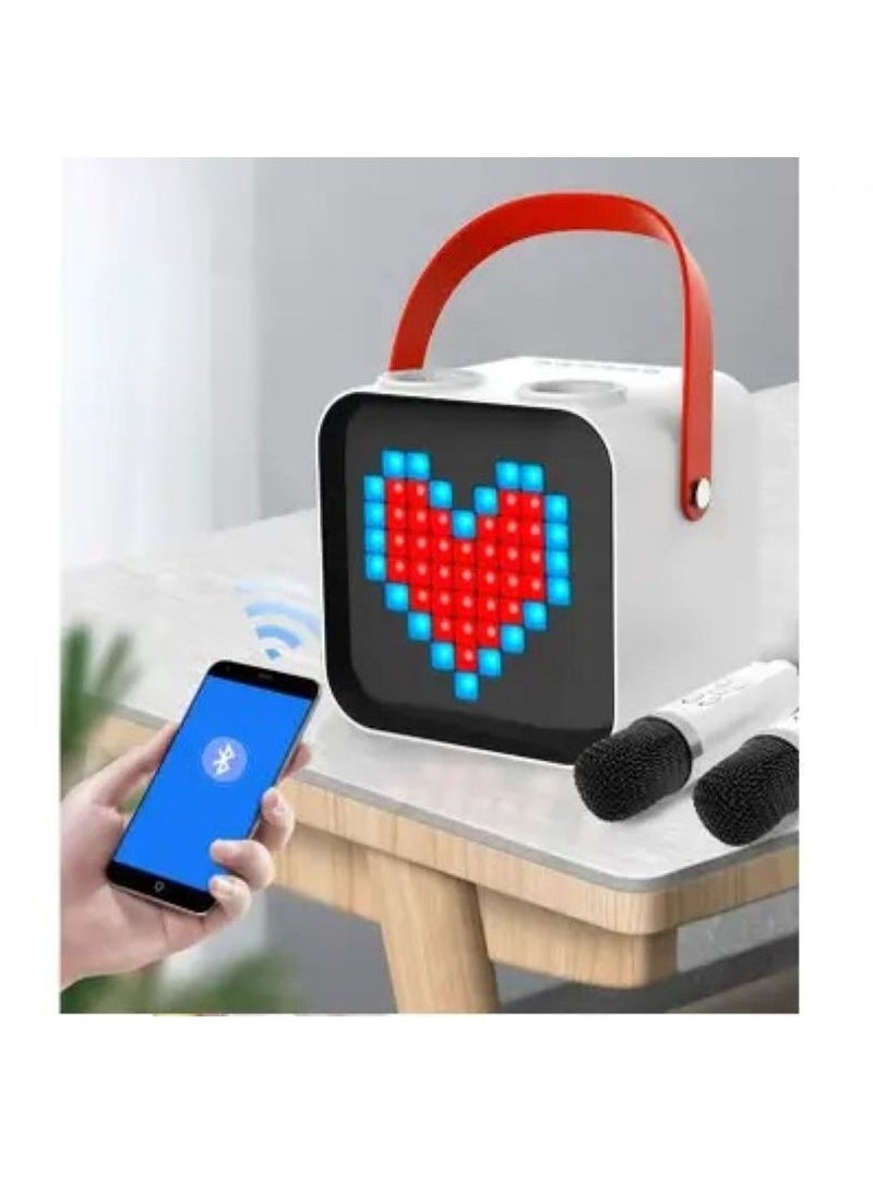 SPEAKER Portable Wireless  Speaker with Bluetooth Colorful LED Light with 2 Microphones Singing Speaker - Image 3