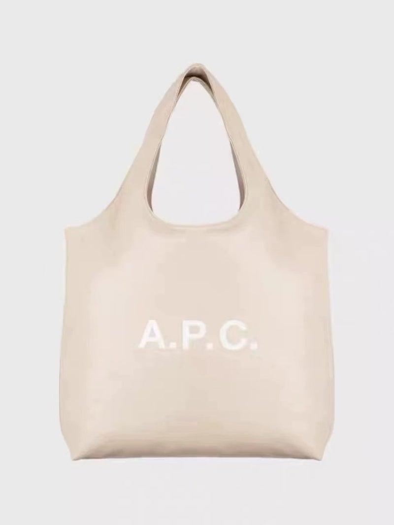 APC Inspired Logo Print Tote Bag - Large Capacity Shoulder Bag for Work &  Commute