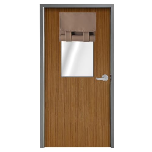 WdFour Classroom Door Curtains for Door Window, Thermal Insulated Noise Reducing Blackout Curtains for Glass Door Office (12W x 40L, 1 Panel, Mocha) - Image 1
