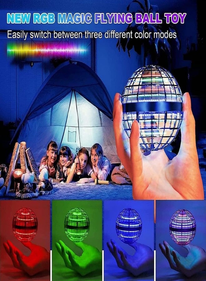 DARKFISH Flying Ball Toy, Flying Ball Mini Spinner Boomerang Toys for Boys Girls Kids Adult Indoor Outdoor USB Rechargeable Built-in Lights 360°Rotating(Multi Color) - Image 2