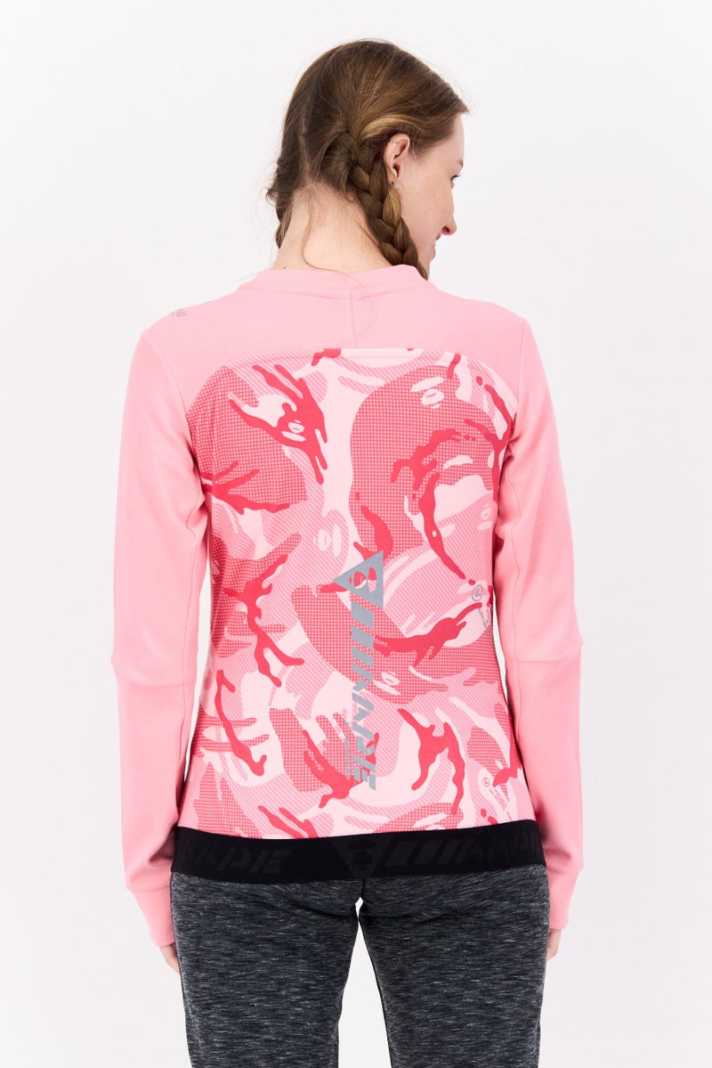 Aape BY *A BATHING APE® سويت شيرتات مطبوعة برقبة دائرية للنساء، وردي - Image 3