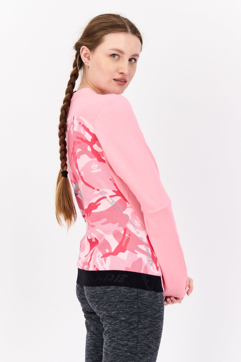 Aape BY *A BATHING APE® سويت شيرتات مطبوعة برقبة دائرية للنساء، وردي - Image 2