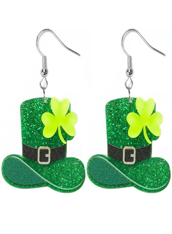 AIZIXIN St. Patrick's Day Green Hat Rainbow Earrings for Women,Good Luck Dangling Earrings,Irish St. Patrick's Day Decorations Accessories. (hat) - Image 1