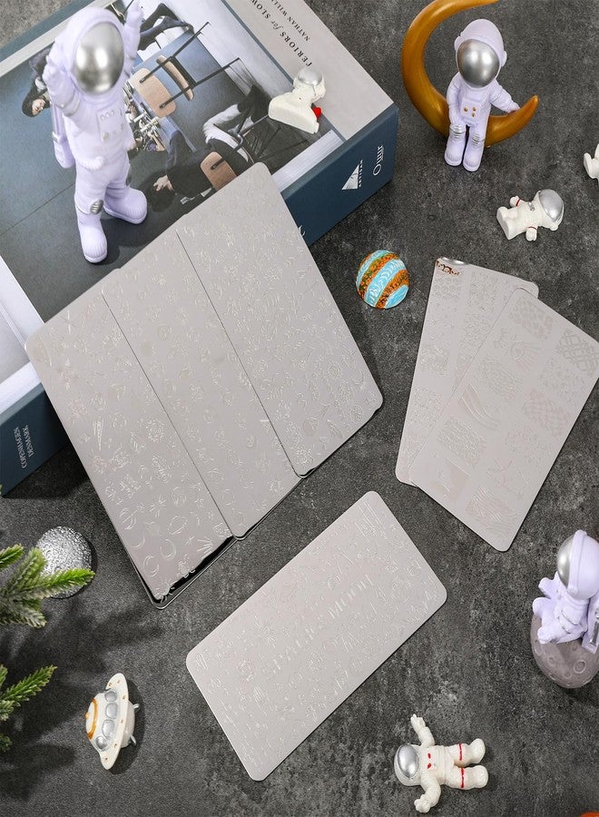 وولاين مجموعة ختم أظافر Whaline من 6 قطع من قوالب ختم الصواريخ والقمر والكواكب ورواد الفضاء، لوحات فنية للأظافر للطباعة بنفسك، تصميم صالون مانيكير - Image 5