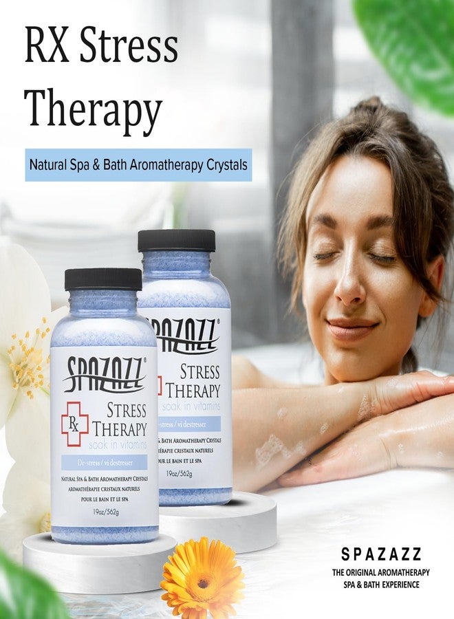 Spazazz Rx Stress Therapy Natural Spa & Bath Salt Aromatherapy Crystals- 2 Pack 19oz De-Stress - Calming & Relaxing Natural Aroma & Magnesium Mineral Bathing Salts - Safe for Your Hot Tub - Image 3