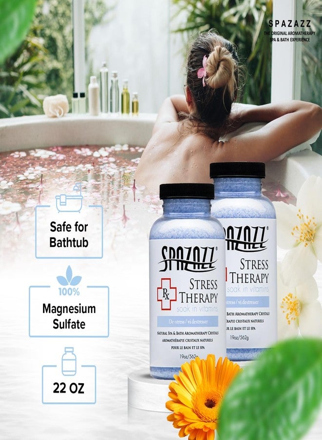 Spazazz Rx Stress Therapy Natural Spa & Bath Salt Aromatherapy Crystals- 2 Pack 19oz De-Stress - Calming & Relaxing Natural Aroma & Magnesium Mineral Bathing Salts - Safe for Your Hot Tub - Image 5