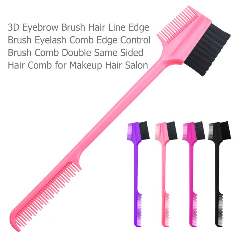 1PC 3D Eyebrow Brush Hair Line Edge Brush Eyelash Comb Edge Control Brush Comb Double Same Sided Hair Comb for Makeup Hair Salon - Image 5