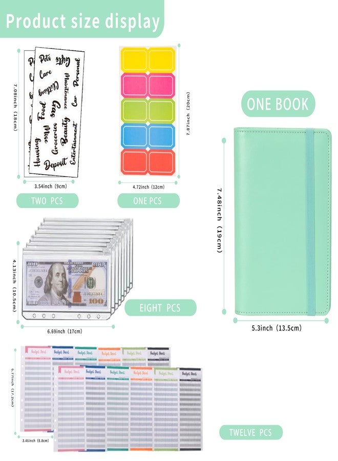 NICOOTHBudget Binder Cash Envelopes A6 Money Saving Binder with Zipper envelopes (A6 Green) - Image 2