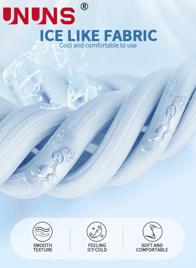 UNUNS لحاف صيفي بحجم كوين، بطانية تبريد مزدوجة الجانب للنوم الساخن، قابلة للغسل خفيفة الوزن ناعمة قابلة للتنفس لجميع الفصول، رمادي أزرق - Image 4