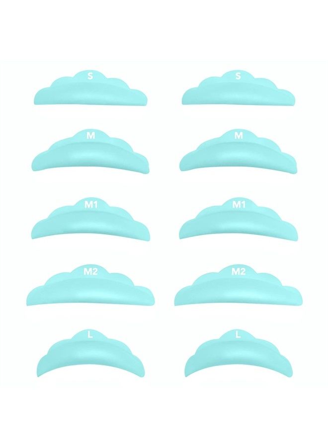 Libeauty Lash Lift Pads，DIY Eyelash Lift Pads，Eyealsh Perm Rods, Lash Lifting At Home 10 Pcs Sky Blue Pads 5 Size SMM1M2L Reusable Soft Silicone Shields - Image 1