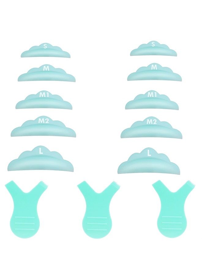 Libeauty Lash Lift Pads，DIY Eyelash Lift Pads，Eyealsh Perm Rods, Lash Lifting At Home 10 Pcs Sky Blue Pads 5 Size SMM1M2L Reusable Soft Silicone Shields - Image 2