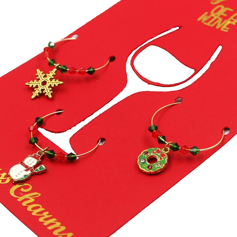 JADES : Christmas Theme Wine Glass Charms - Set of 3 - Image 3