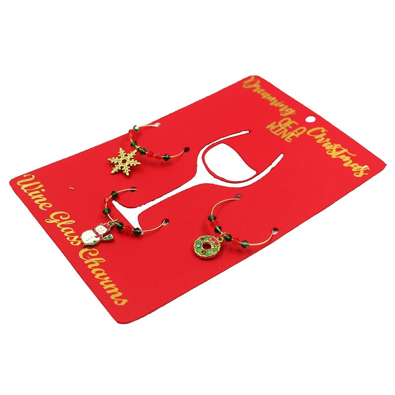 JADES : Christmas Theme Wine Glass Charms - Set of 3 - Image 2